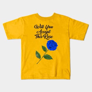 Flower Blue Rose Kids T-Shirt